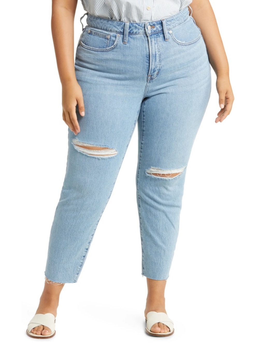 Madewell Curvy Perfect Vintage Jeans Ripped Bradwell Wash Plus NWT